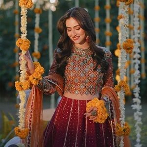 Qalamkar Multicolor Lehenga Choli